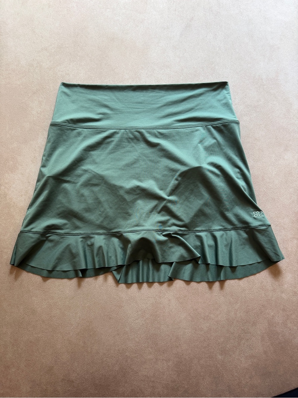 Albion Fit Sage Green Ruffle Swim Skirt • size XL • High Waisted Bikini Bottom